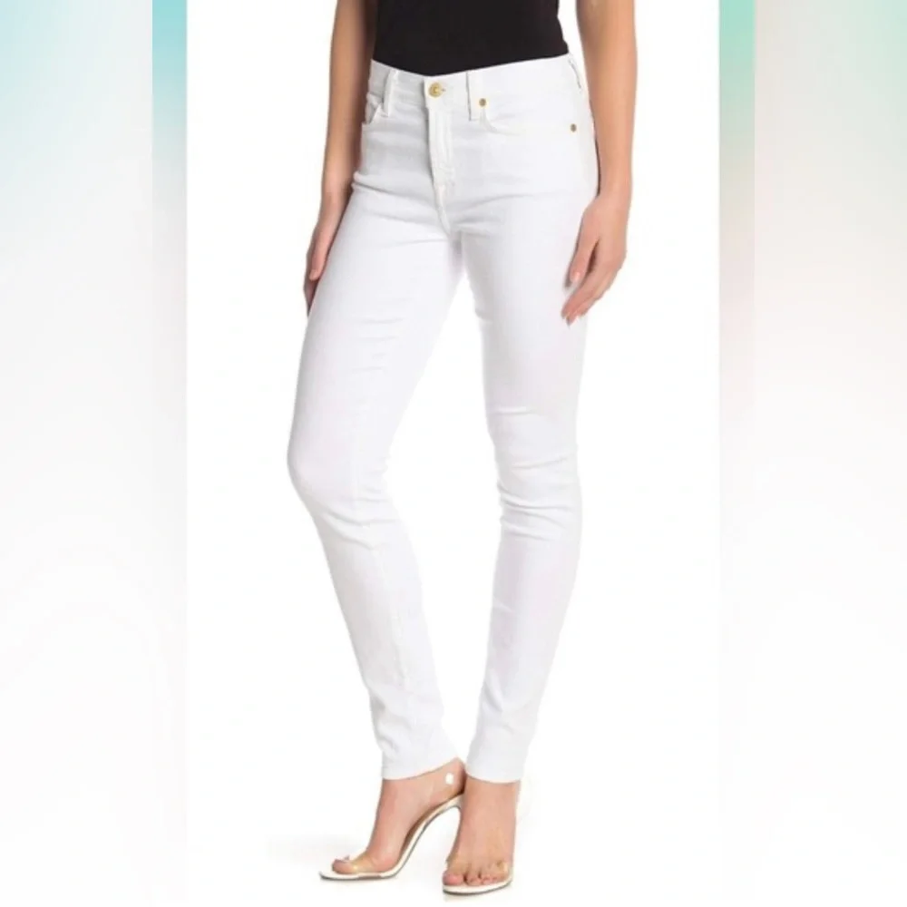 7 For All Mankind White Skinny Jeans EUC Gwenevere